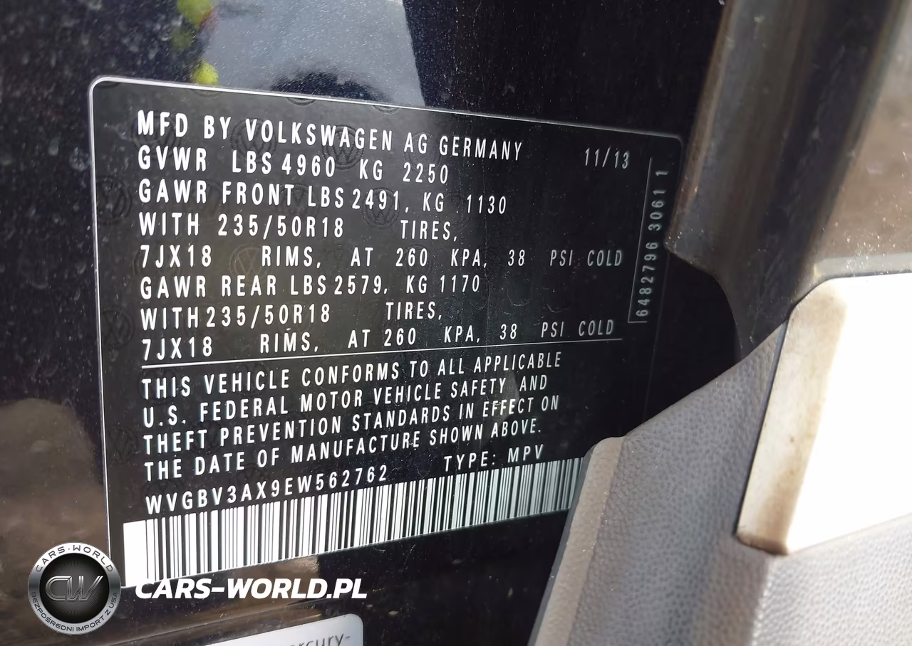2014 Volkswagen Tiguan Sel VIN:WVGBV3AX9EW562762 - 9
