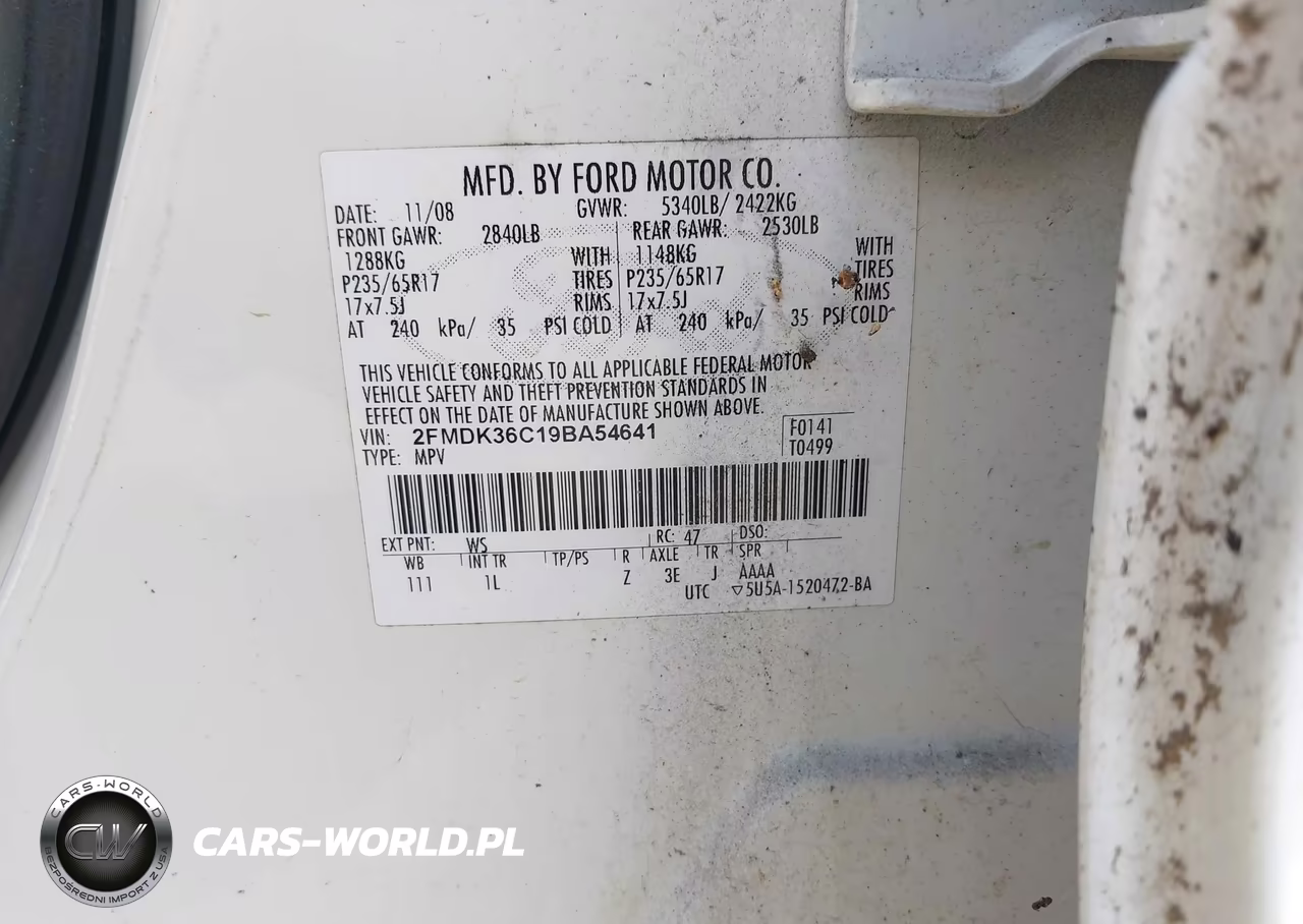2009 Ford Edge Se VIN:2FMDK36C19BA54641 - 9