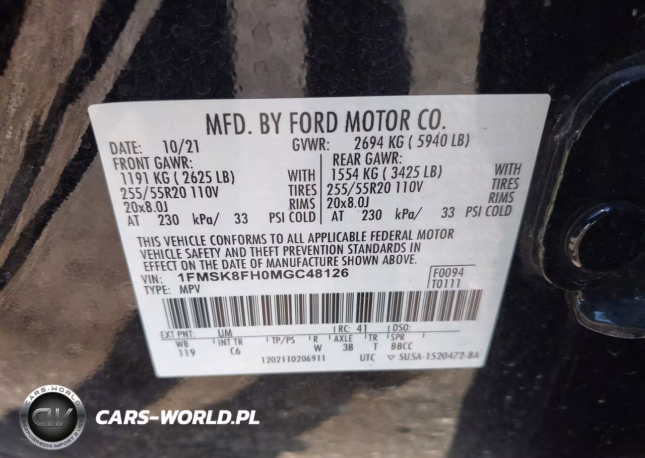 2021 Ford Explorer Limited VIN:1FMSK8FH0MGC48126 - 9