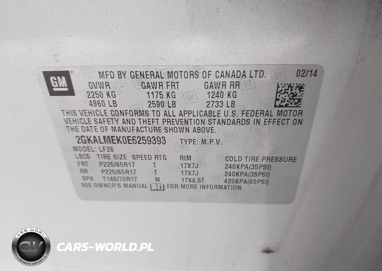 2014 GMC Terrain Sle-1 VIN:2GKALMEK0E6259393 - 9