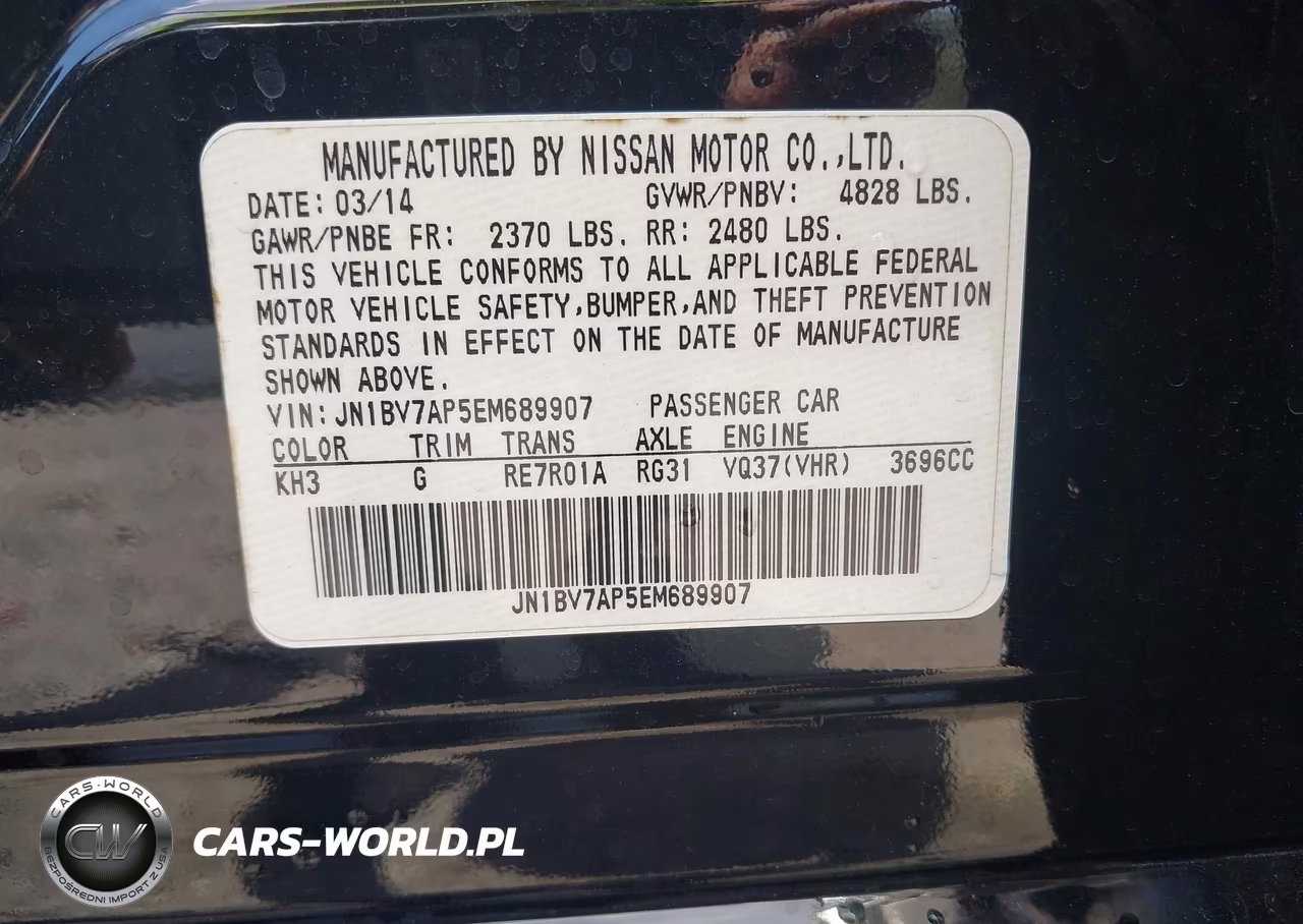2014 Infiniti Q50 Sport VIN:JN1BV7AP5EM689907 - 9