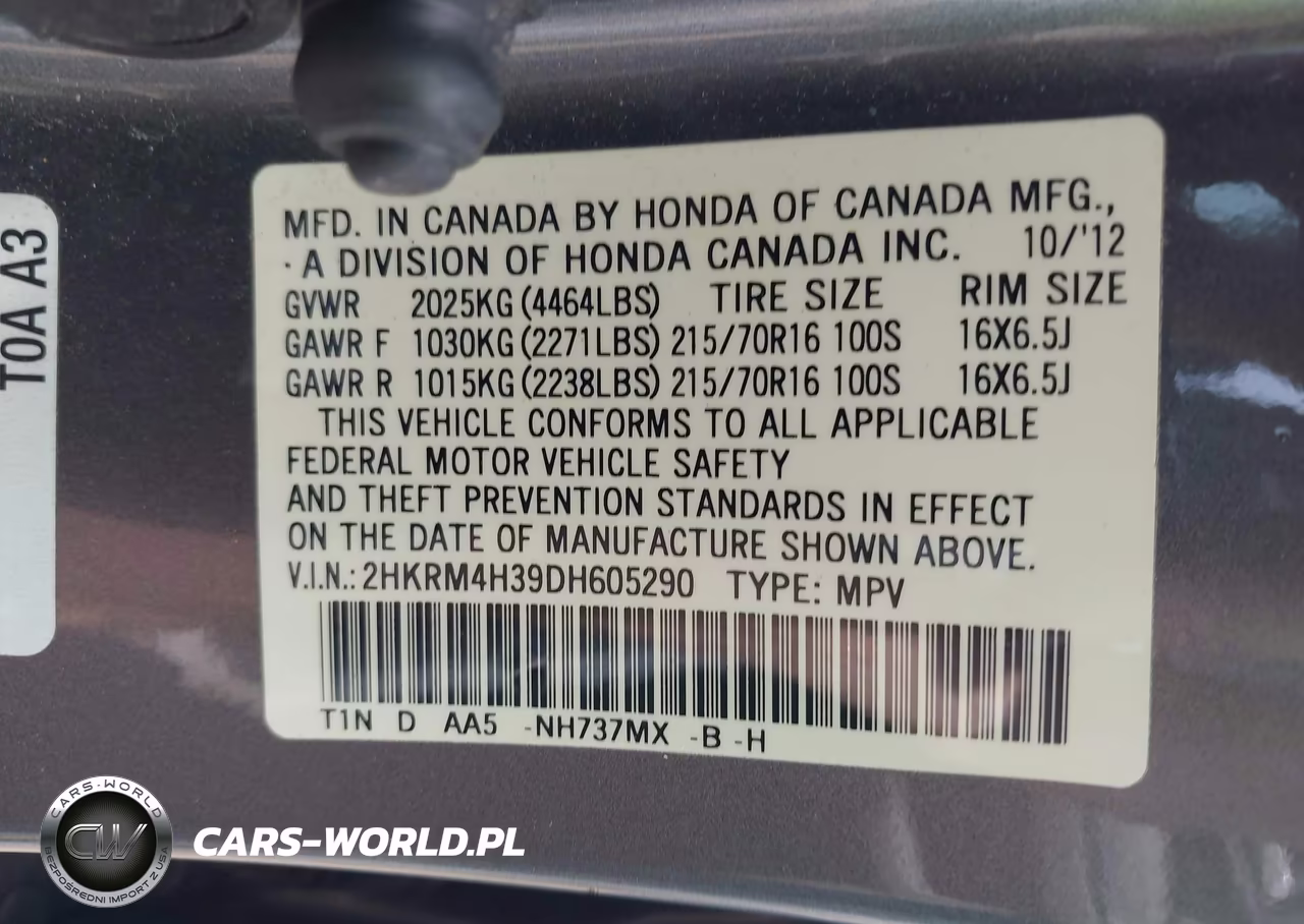 2013 Honda Cr-V Lx VIN:2HKRM4H39DH605290 - 9