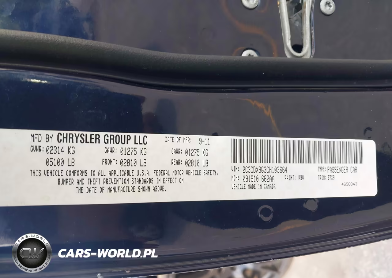 2012 Dodge Charger Se VIN:2C3CDXBG3CH103664 - 9