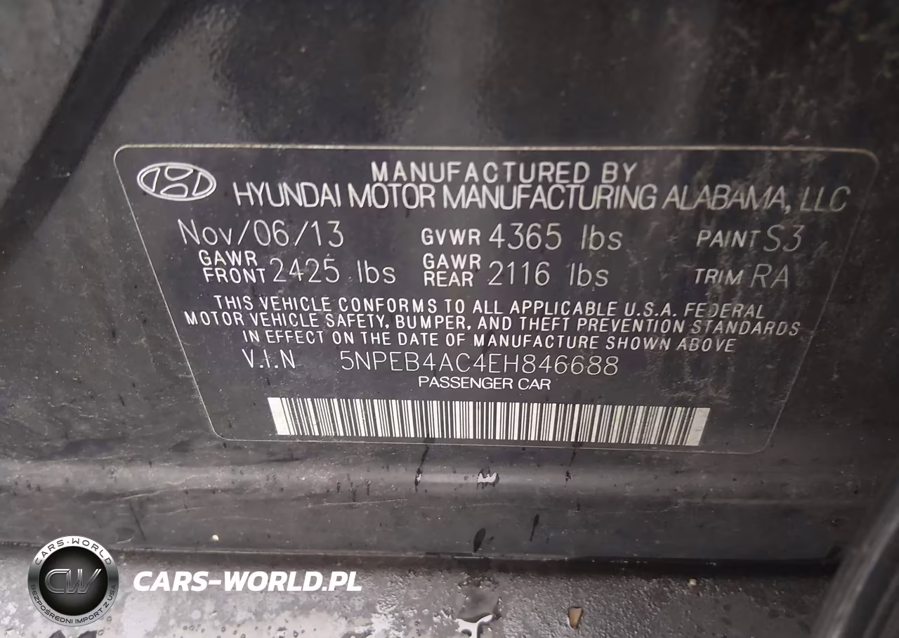 2014 Hyundai Sonata Gls VIN:5NPEB4AC4EH846688 - 9