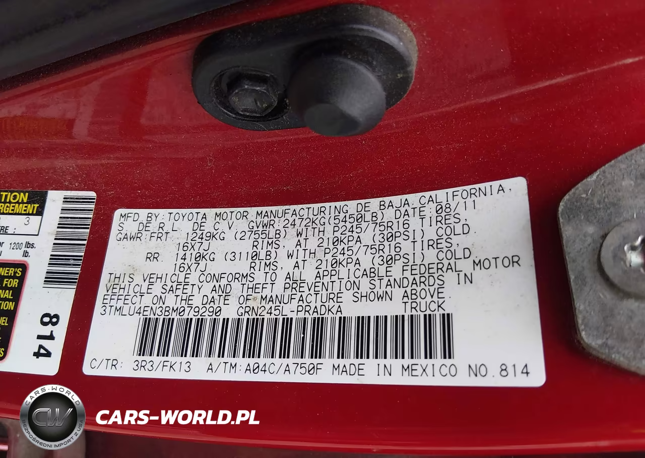 2011 Toyota Tacoma Base V6 VIN:3TMLU4EN3BM079290 - 9