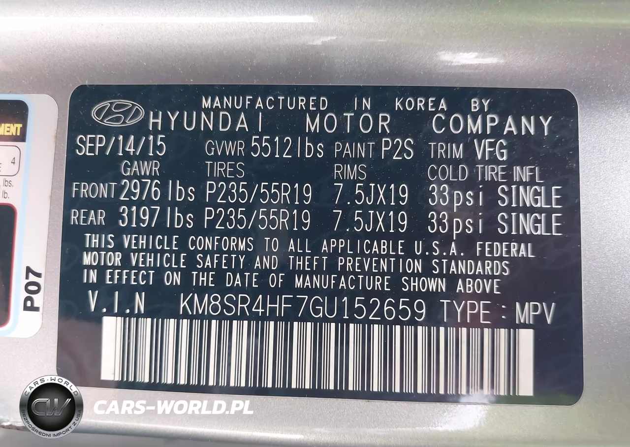2016 Hyundai Santa Fe Limited VIN:KM8SR4HF7GU152659 - 9