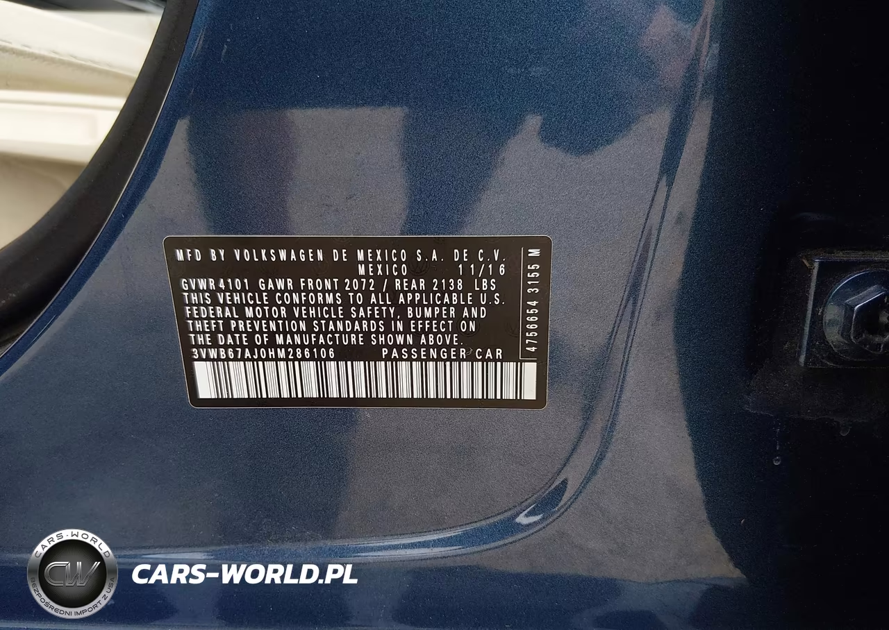 2017 Volkswagen Jetta 1.4T Se VIN:3VWB67AJ0HM286106 - 9