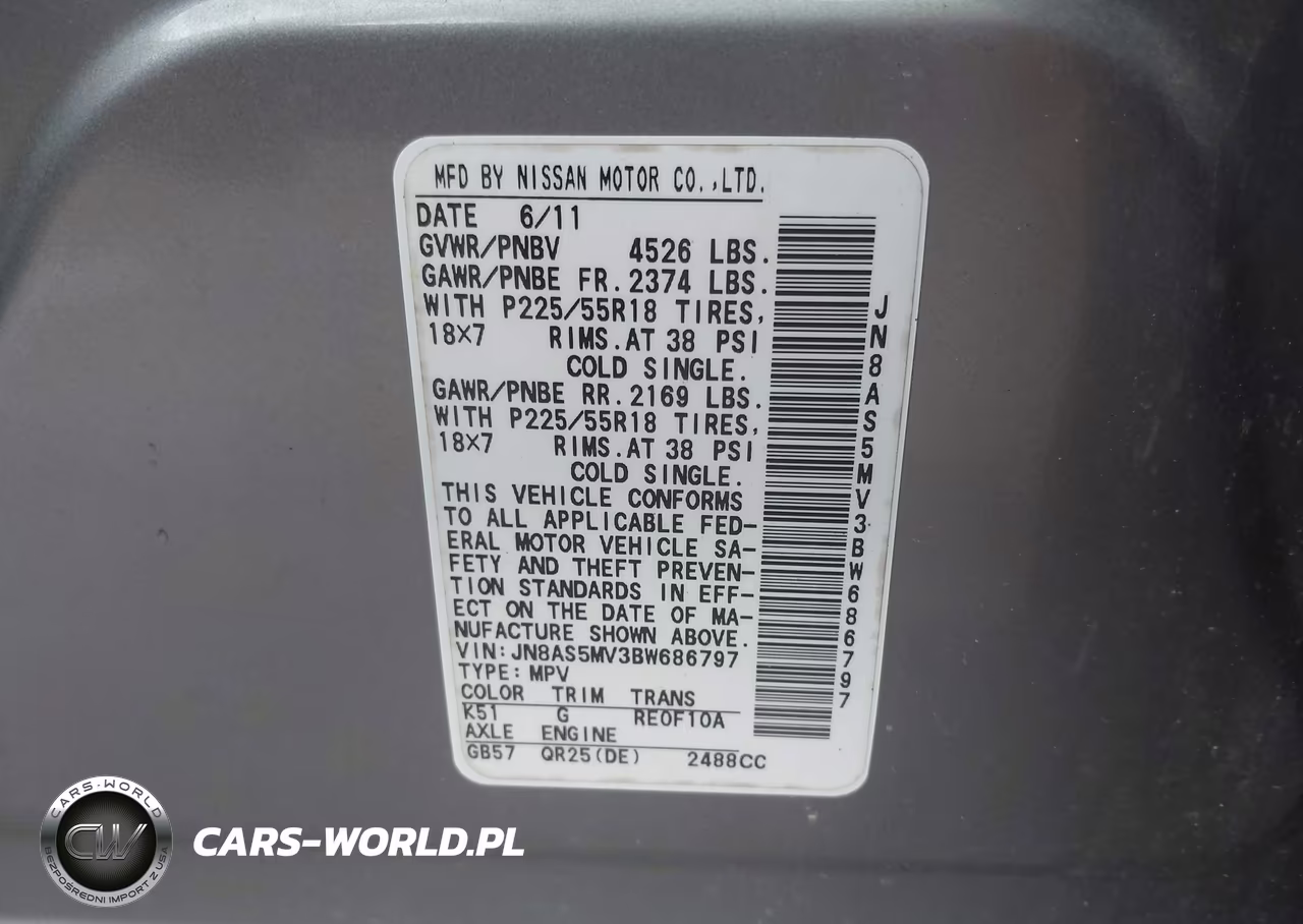 2011 Nissan Rogue Sv VIN:JN8AS5MV3BW686797 - 9
