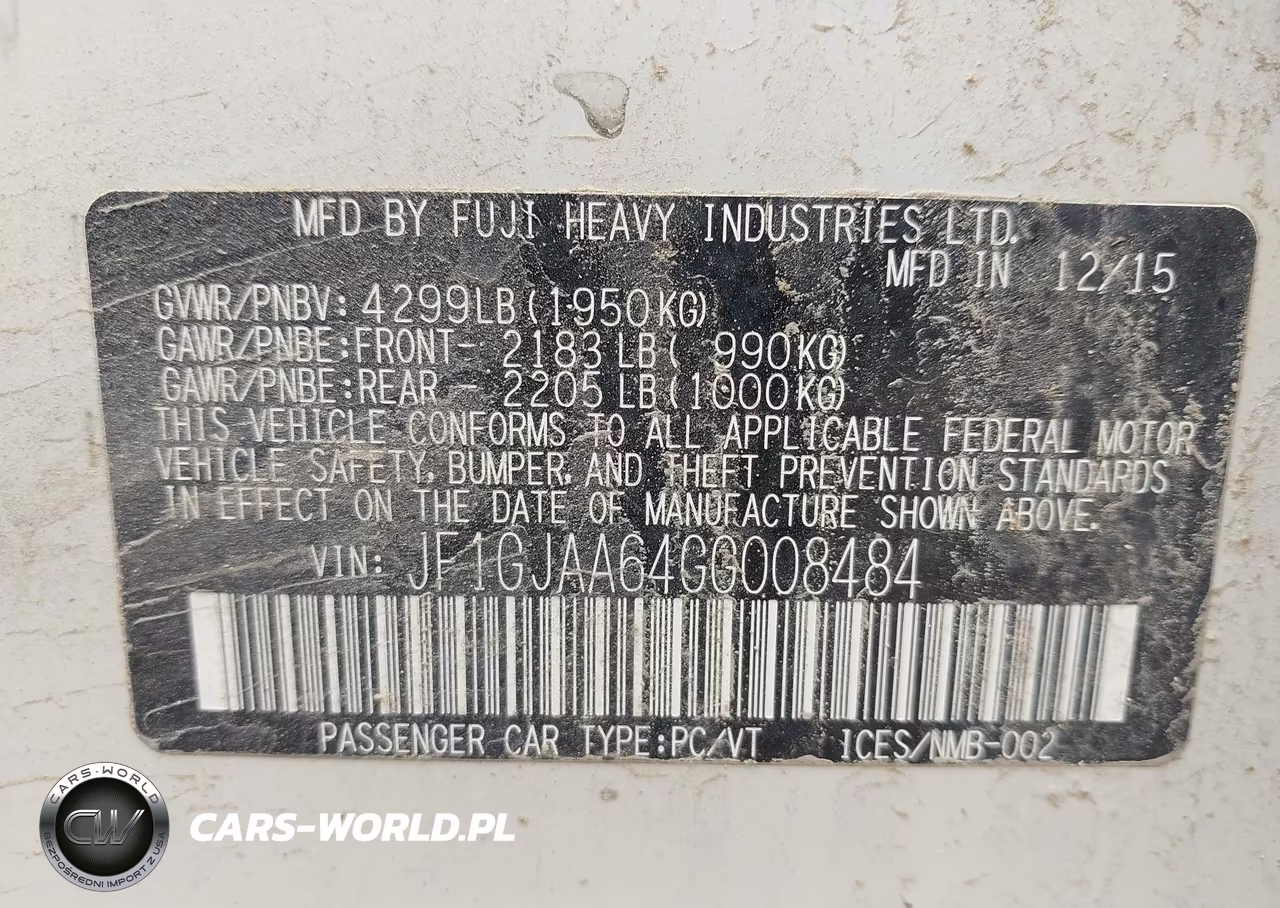 2016 Subaru Impreza 2.0I VIN:JF1GJAA64GG008484 - 9