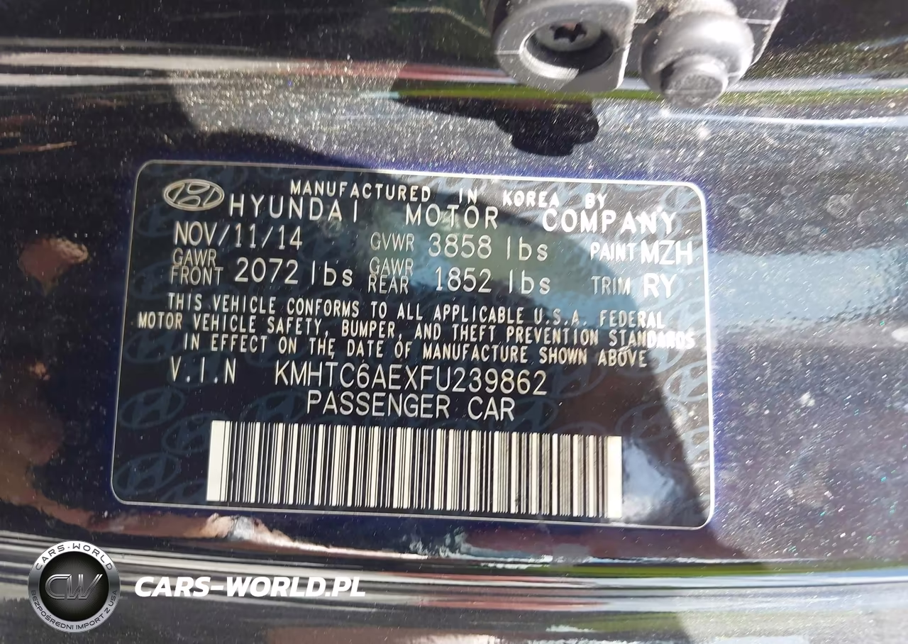 2015 Hyundai Veloster Turbo VIN:KMHTC6AEXFU239862 - 9