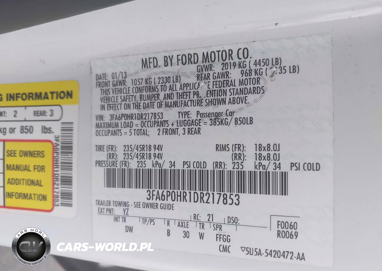 2013 Ford Fusion Se VIN:3FA6P0HR1DR217853 - 9