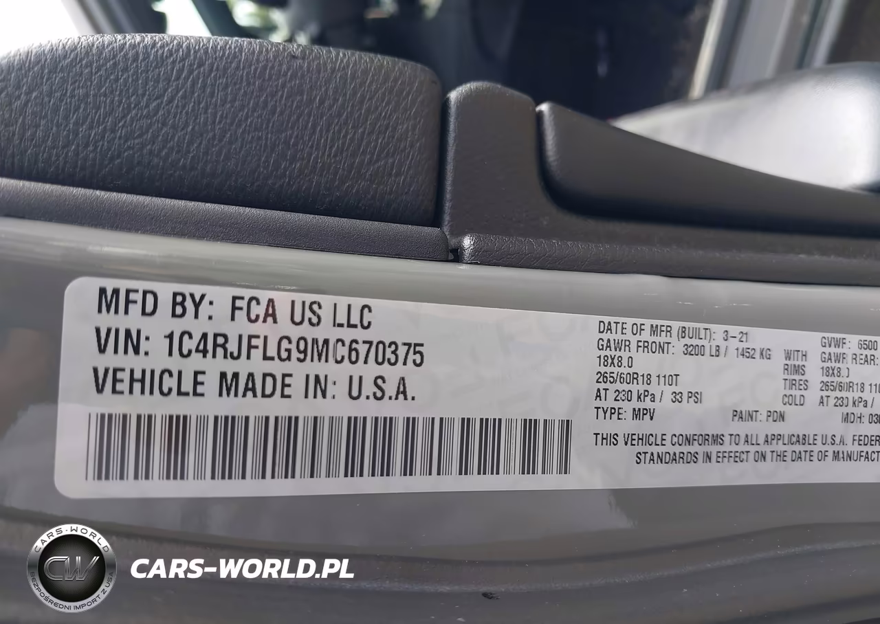 2021 Jeep Grand Cherokee Trailhawk 4X4 VIN:1C4RJFLG9MC670375 - 9