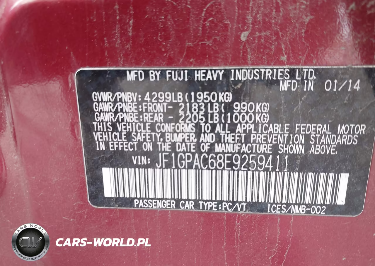 2014 Subaru Impreza 2.0I Premium VIN:JF1GPAC68E9259411 - 9