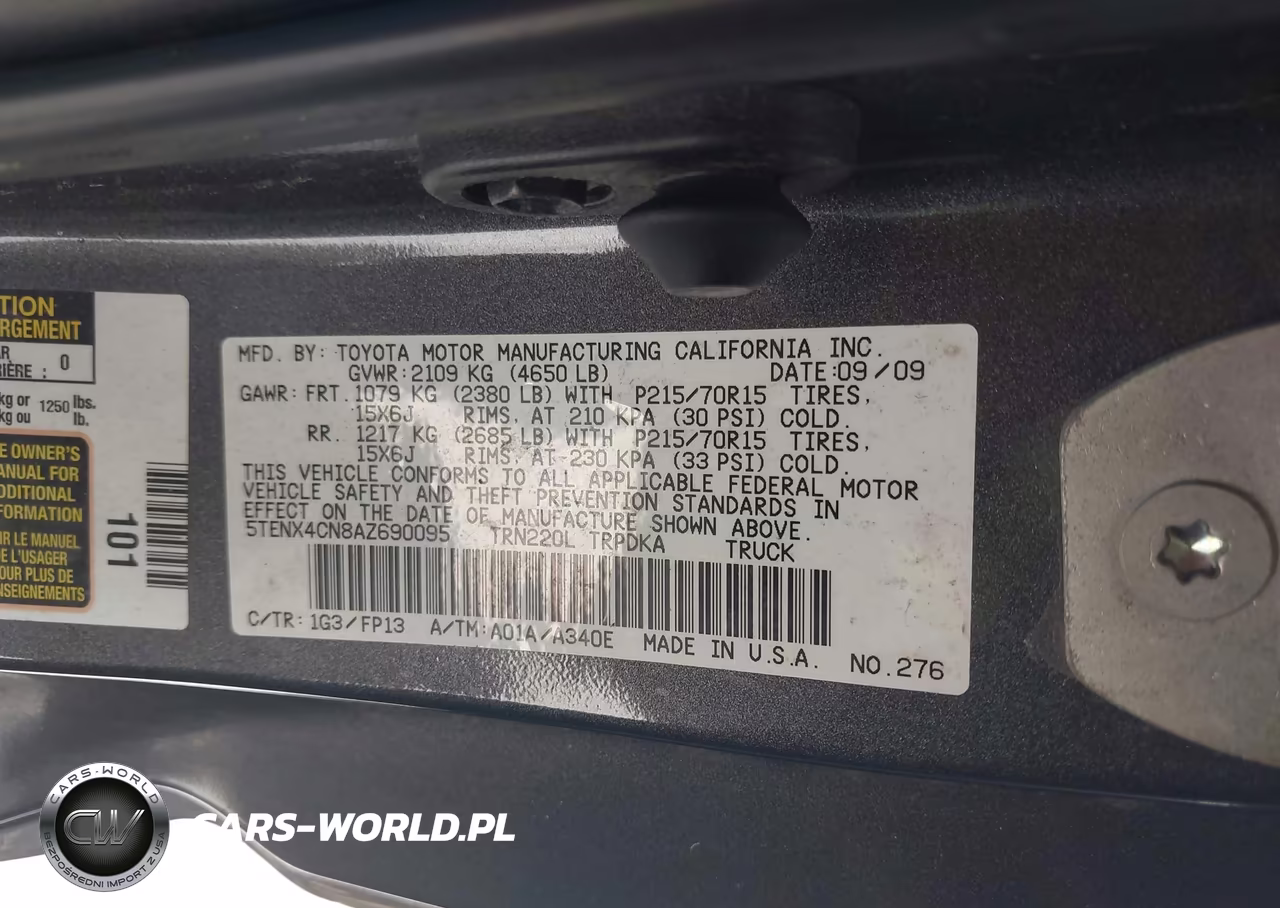 2010 Toyota Tacoma VIN:5TENX4CN8AZ690095 - 9