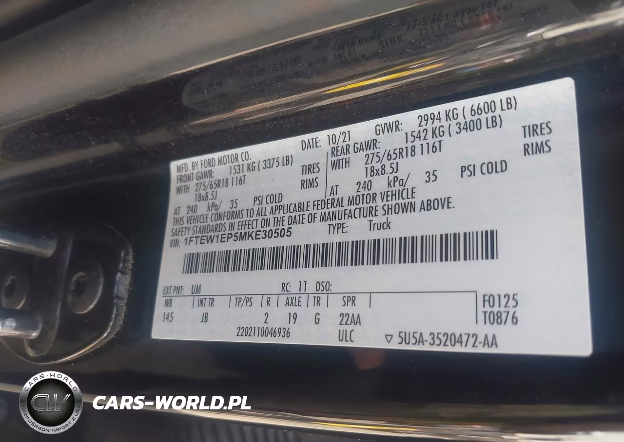 2021 Ford F-150 Xl VIN:1FTEW1EP5MKE30505 - 9