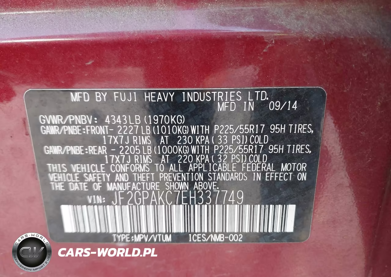 2014 Subaru Xv Crosstrek 2.0I Limited VIN:JF2GPAKC7EH337749 - 9