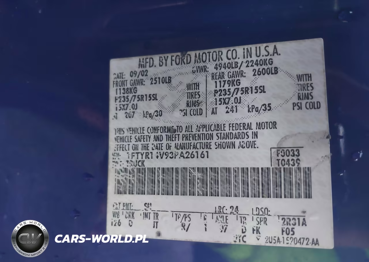 2003 Ford Ranger Edge-Tremor-Xl-Xlt VIN:1FTYR14V93PA26161 - 9