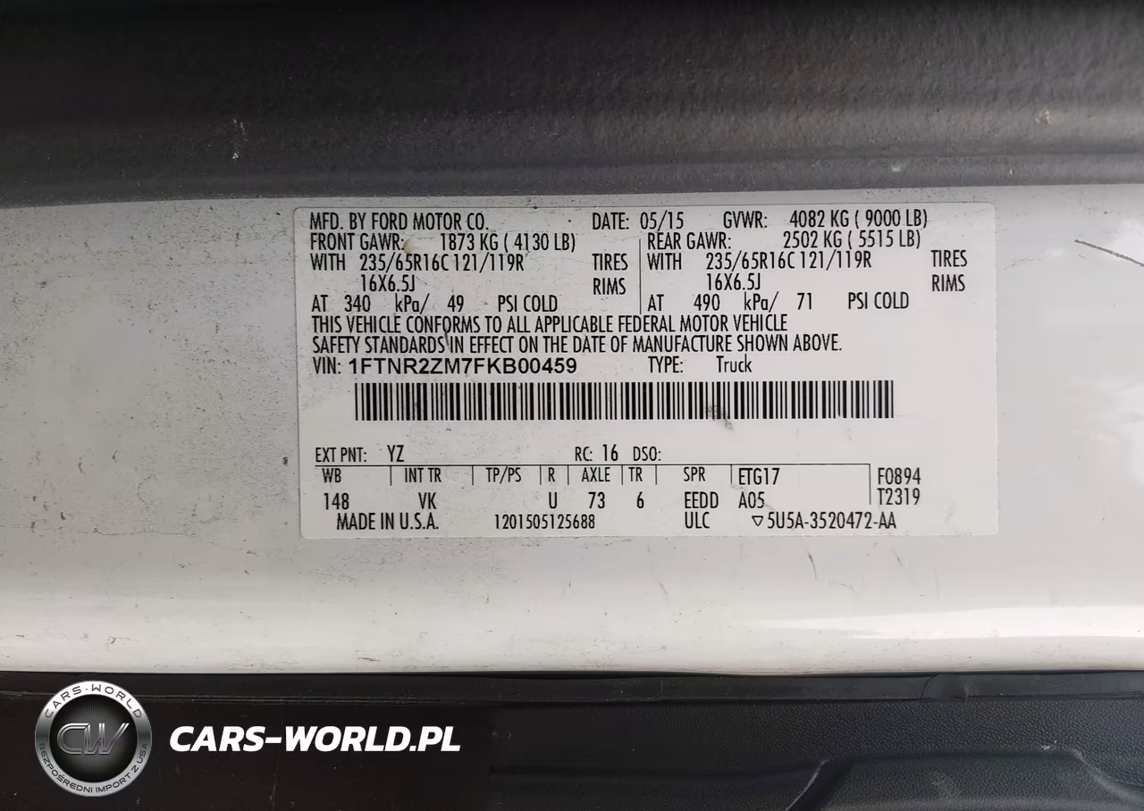 2015 Ford Transit-250 VIN:1FTNR2ZM7FKB00459 - 9