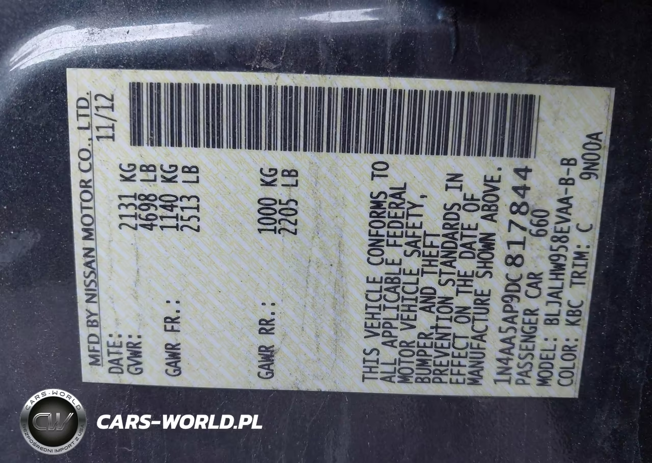2013 Nissan Maxima 3.5 Sv VIN:1N4AA5AP9DC817844 - 9