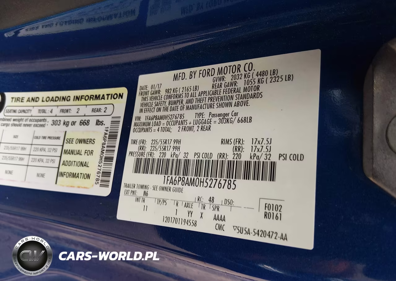 2017 Ford Mustang V6 VIN:1FA6P8AM0H5276785 - 9