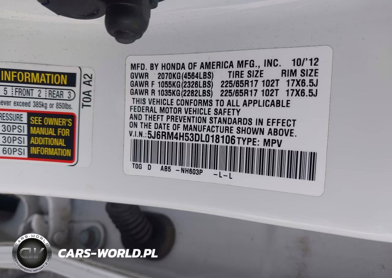 2013 Honda Cr-V Ex VIN:5J6RM4H53DL018106 - 9