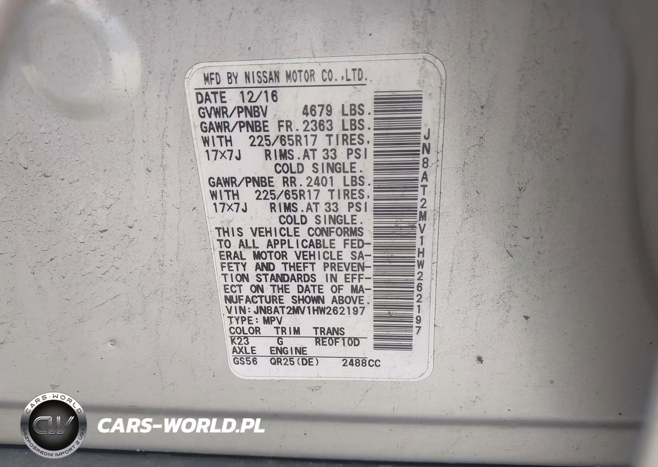 2017 Nissan Rogue S VIN:JN8AT2MV1HW262197 - 9
