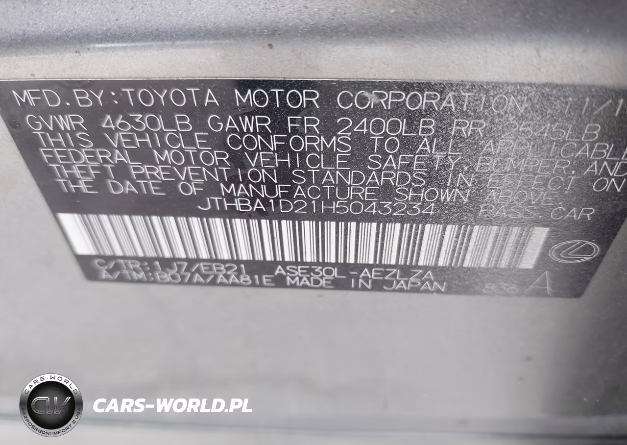 2017 Lexus Is 200T VIN:JTHBA1D21H5043234 - 9