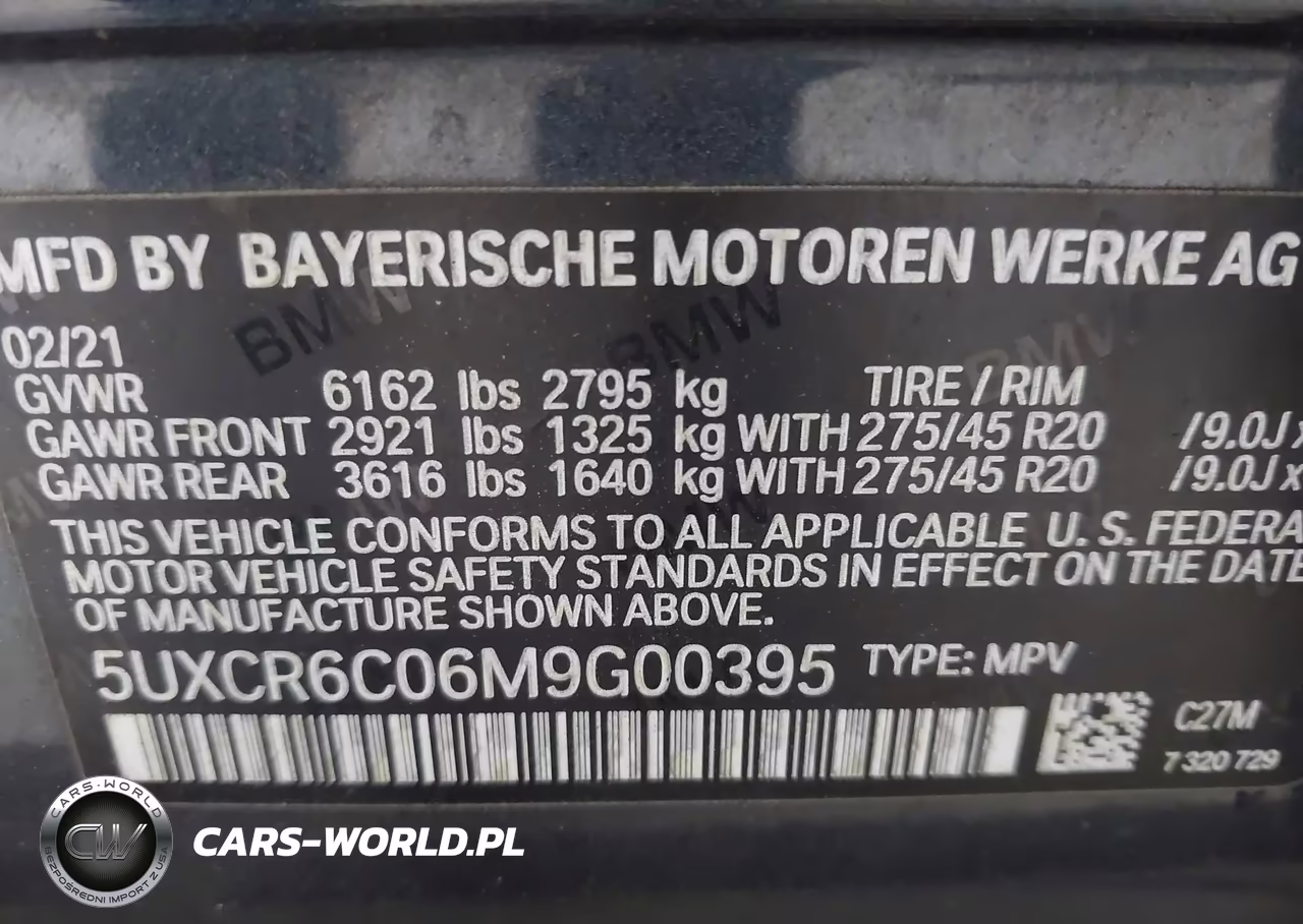 2021 BMW X5 xDrive40I VIN:5UXCR6C06M9G00395 - 9
