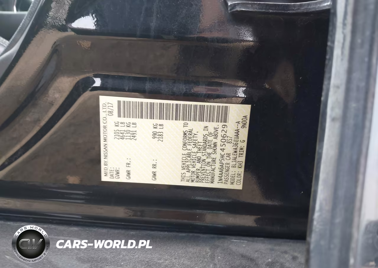 2017 Nissan Maxima 3.5 Sl VIN:1N4AA6AP5HC450629 - 9