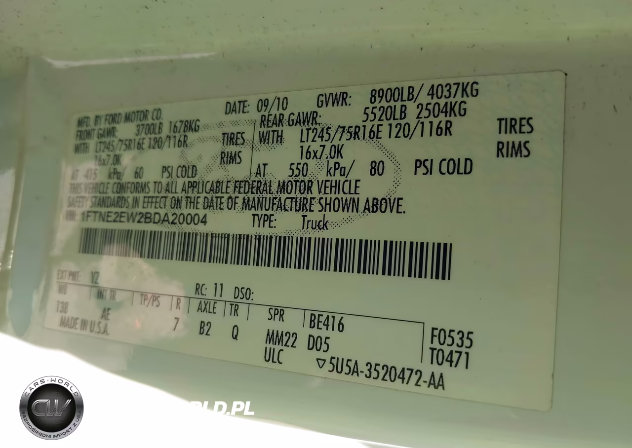 2011 Ford E-250 Commercial VIN:1FTNE2EW2BDA20004 - 9