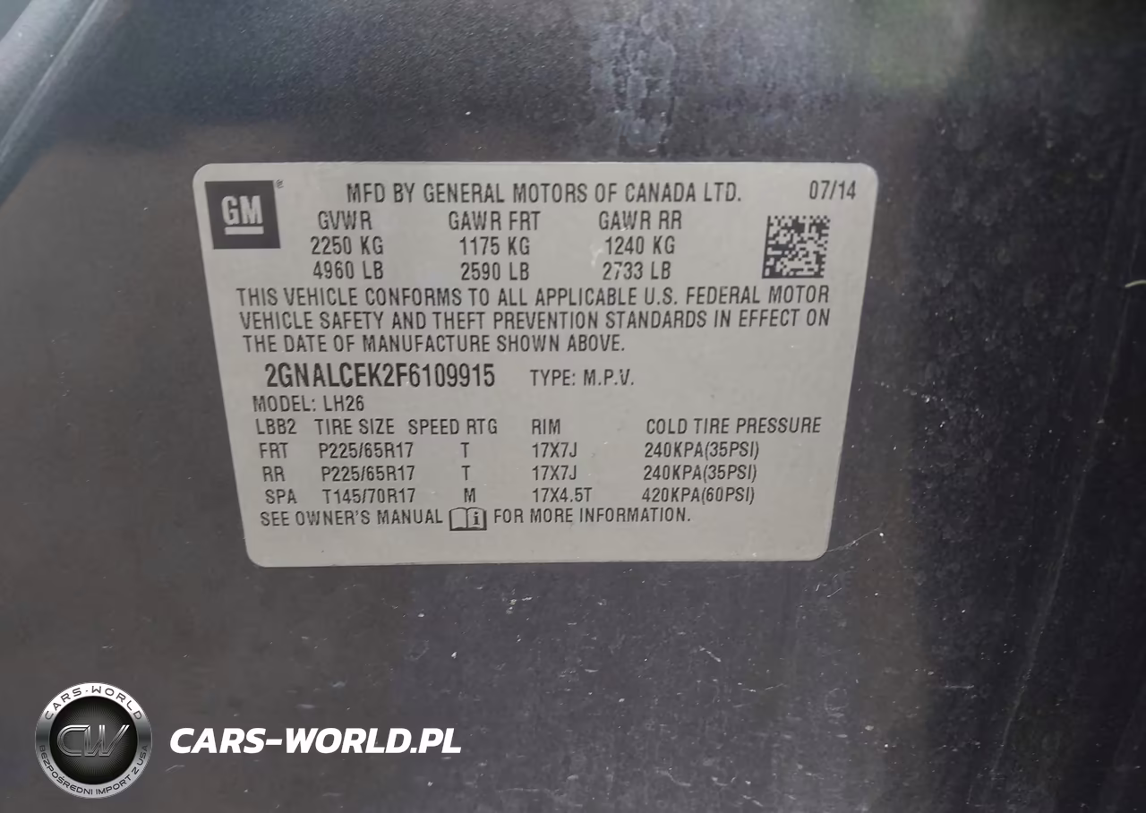 2015 Chevrolet Equinox Lt VIN:2GNALCEK2F6109915 - 14