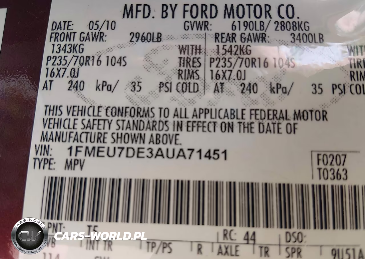 2010 Ford Explorer Xlt VIN:1FMEU7DE3AUA71451 - 9