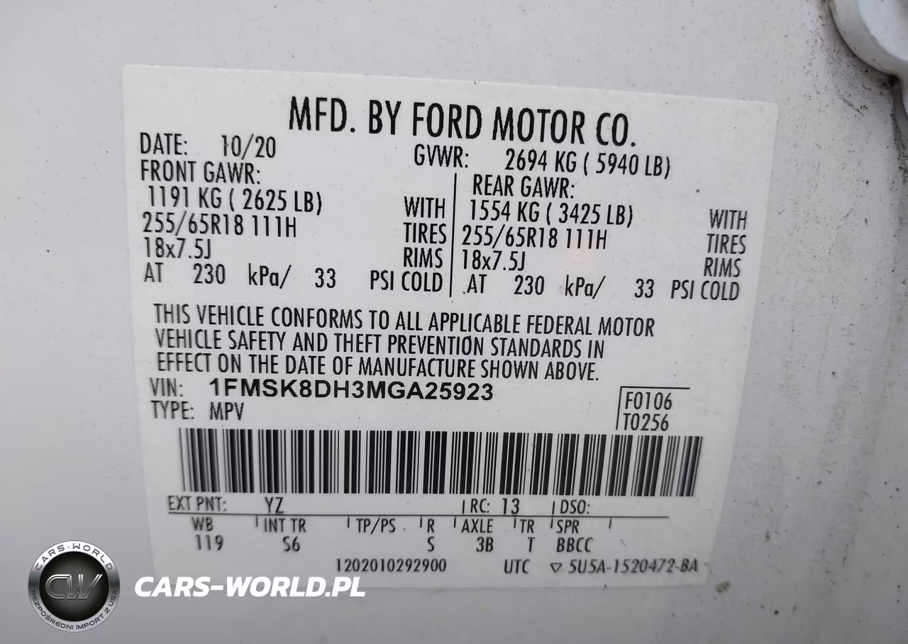 2021 Ford Explorer Xlt VIN:1FMSK8DH3MGA25923 - 9