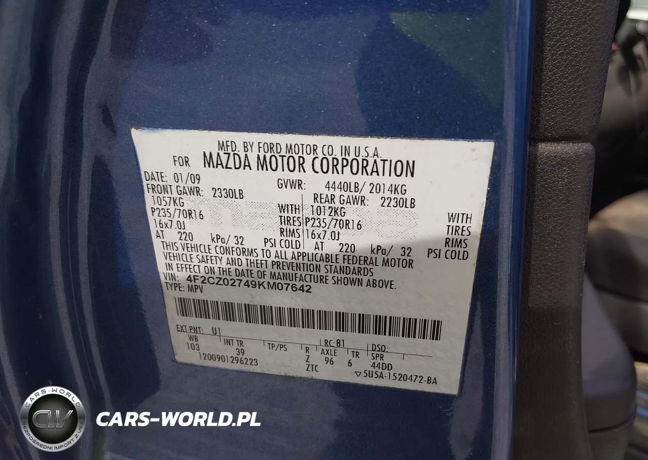 2009 Mazda Tribute I Sport VIN:4F2CZ02749KM07642 - 9