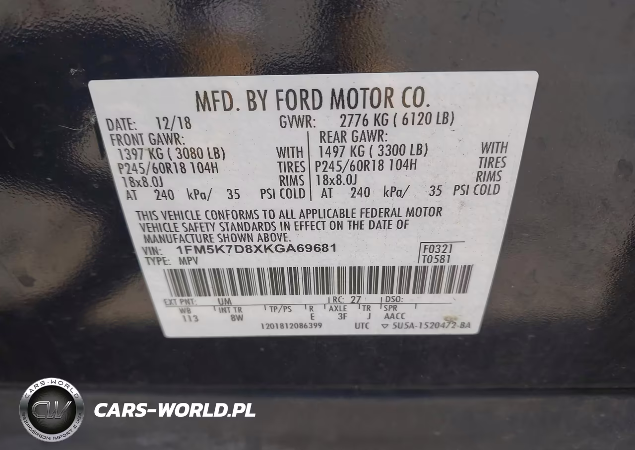 2019 Ford Explorer Xlt VIN:1FM5K7D8XKGA69681 - 9