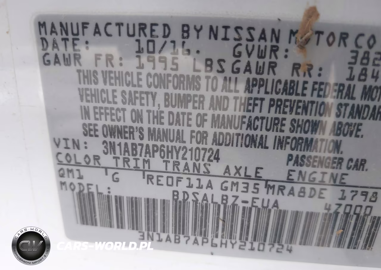 2017 Nissan Sentra S VIN:3N1AB7AP6HY210724 - 9