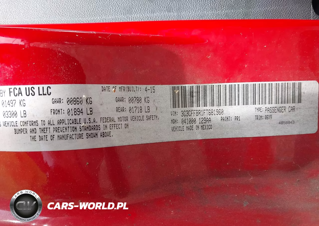 2015 Fiat 500 Sport VIN:3C3CFFBR1FT681960 - 9