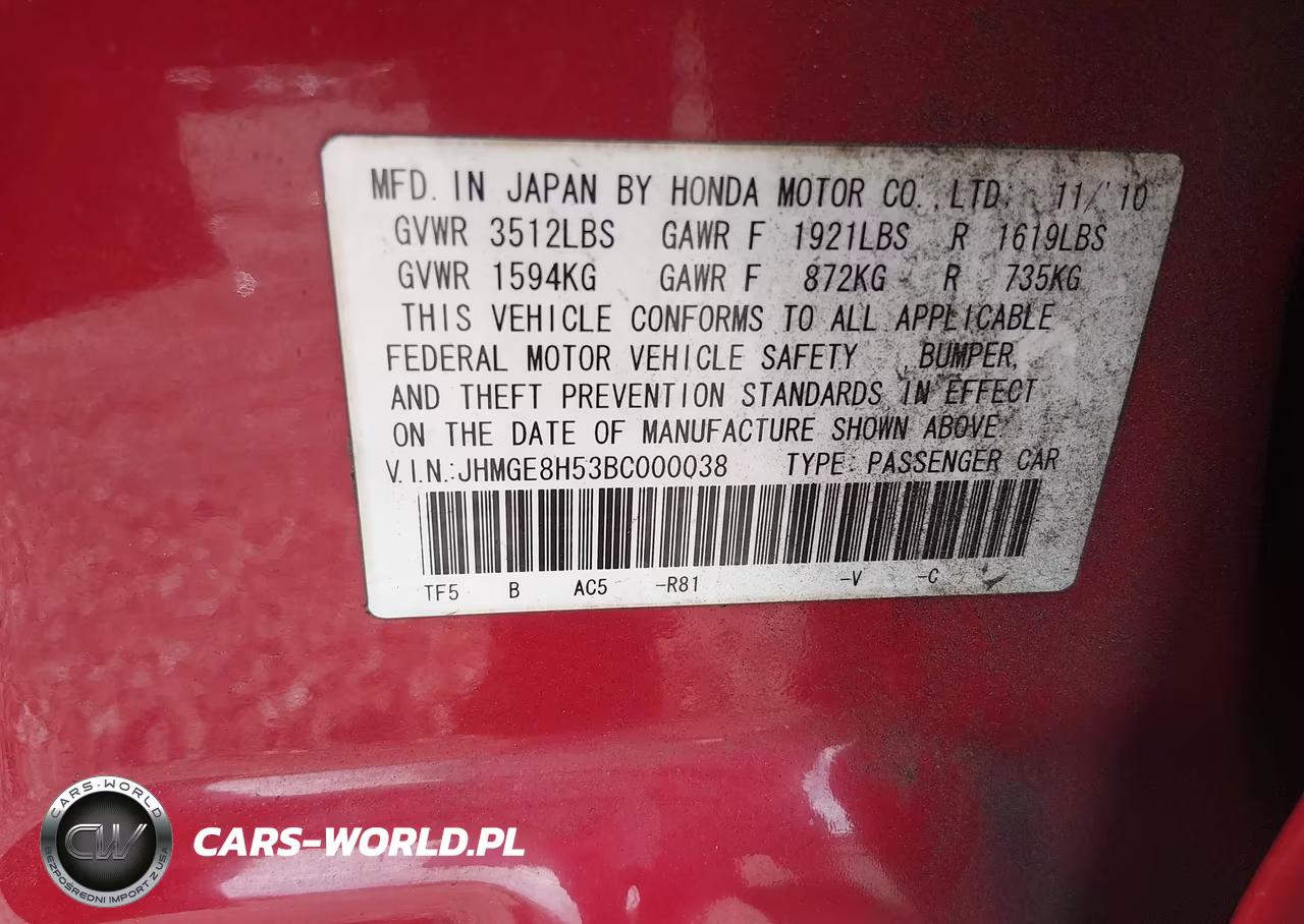 2011 Honda Fit Sport VIN:JHMGE8H53BC000038 - 9