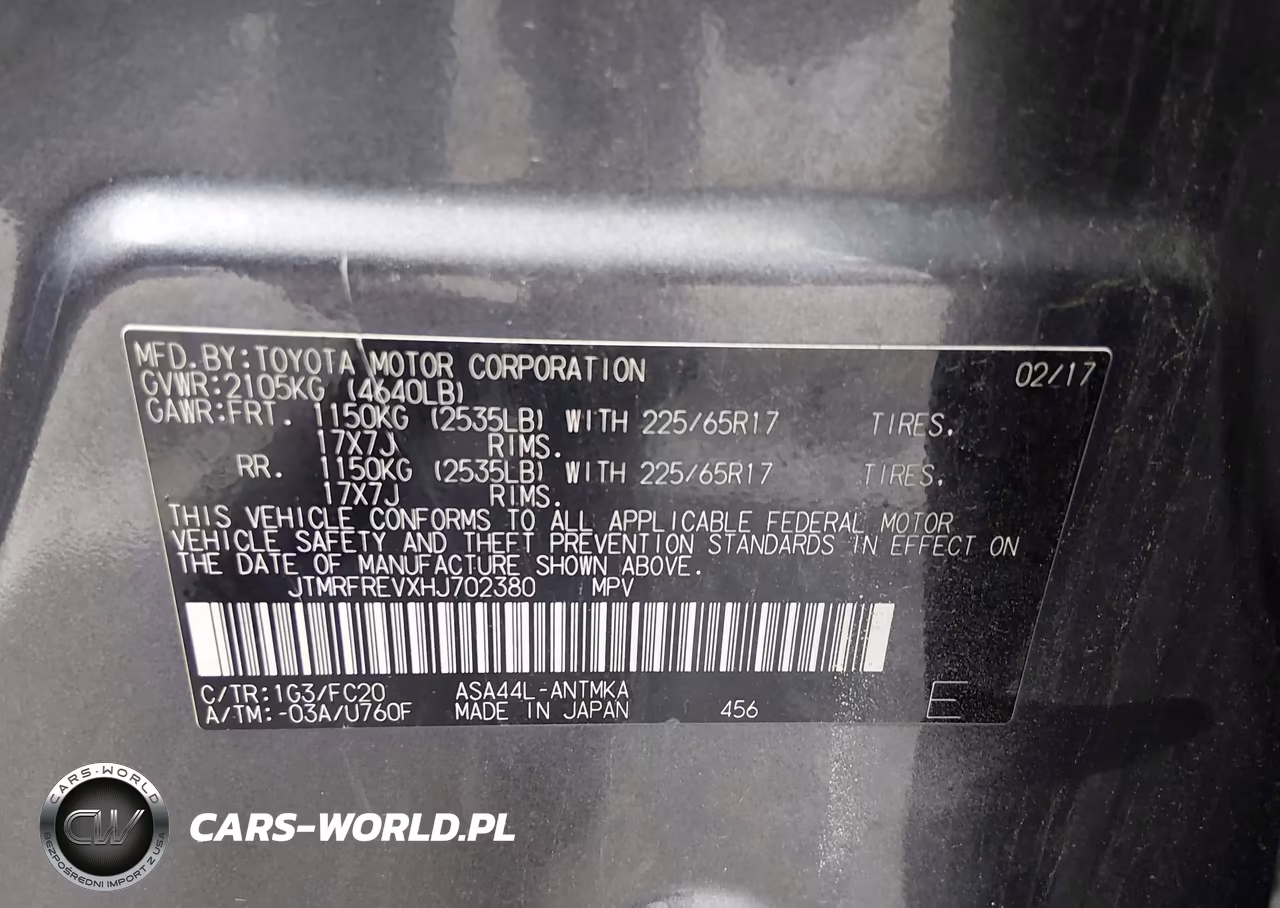 2017 Toyota Rav4 Xle VIN:JTMRFREVXHJ702380 - 9