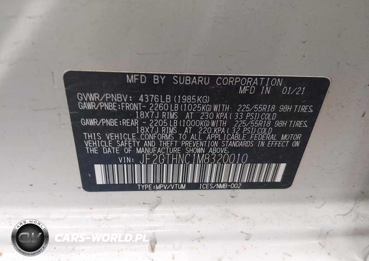 2021 Subaru Crosstrek Limited VIN:JF2GTHNC1M8320010 - 9