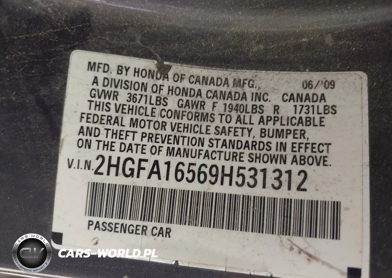 2009 Honda Civic Lx VIN:2HGFA16569H531312 - 9