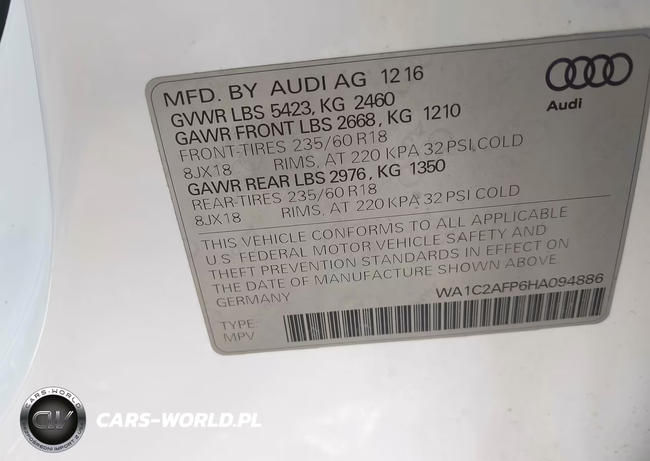 2017 Audi Q5 2.0T Premium VIN:WA1C2AFP6HA094886 - 9