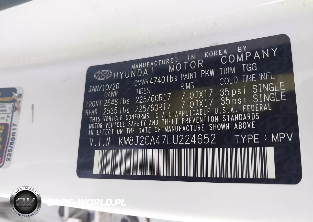 2020 Hyundai Tucson Se VIN:KM8J2CA47LU224652 - 8