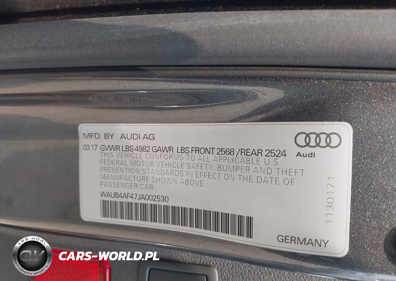 AUDI S4 PREMIUM VIN:WAUB4AF47JA002530 - 9