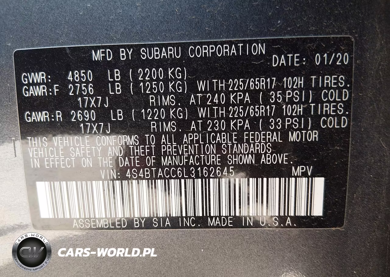 2020 Subaru Outback Premium VIN:4S4BTACC6L3162645 - 9