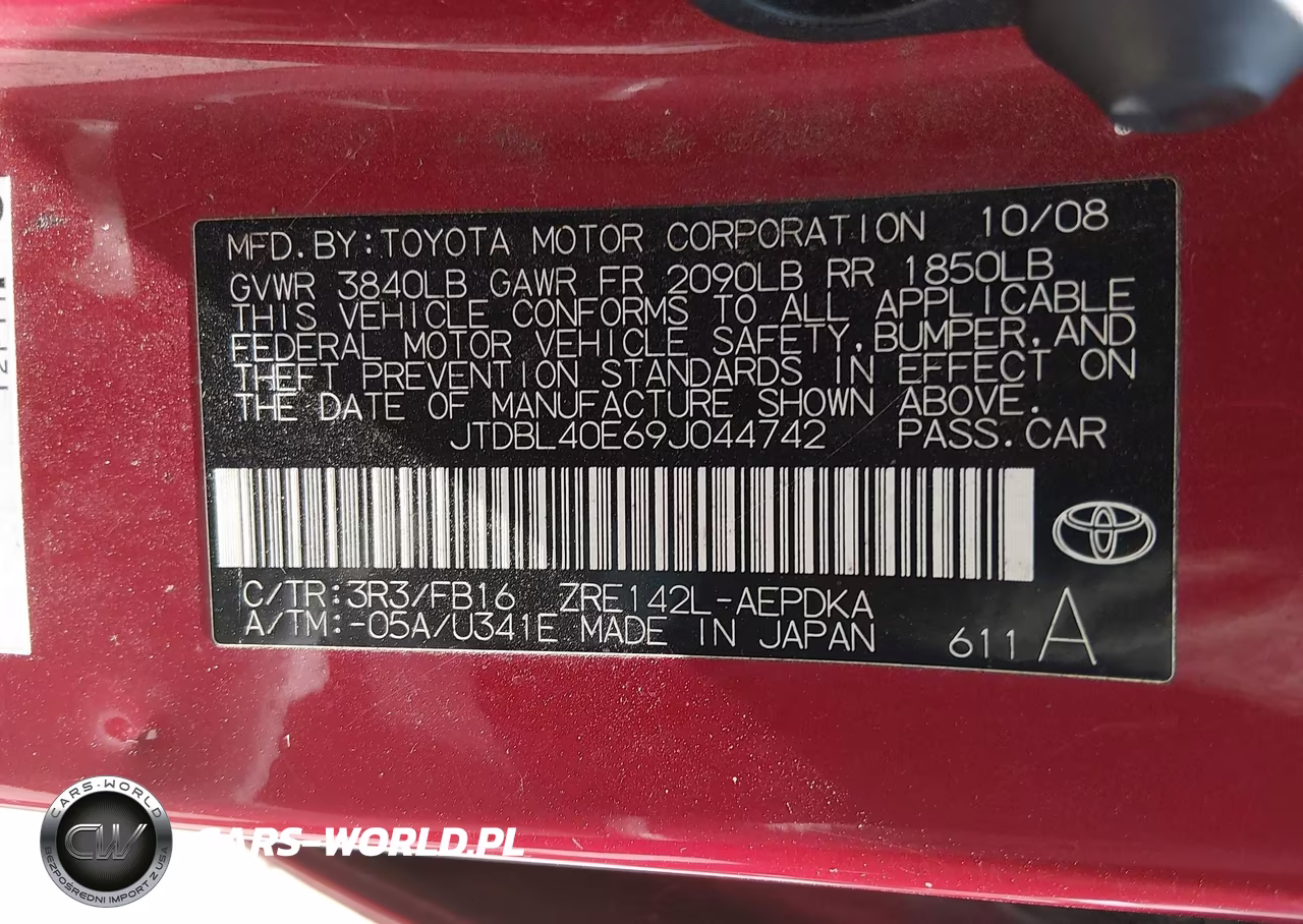 2009 Toyota Corolla Le VIN:JTDBL40E69J044742 - 9