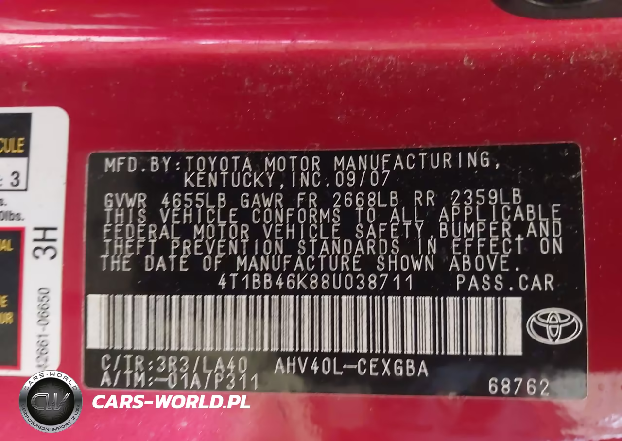 2008 Toyota Camry Hybrid VIN:4T1BB46K88U038711 - 9