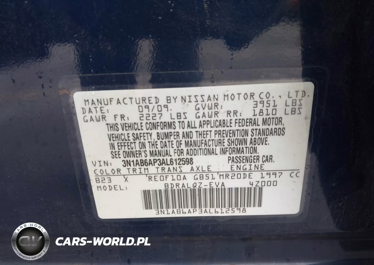 2010 Nissan Sentra 2.0 VIN:3N1AB6AP3AL612598 - 9