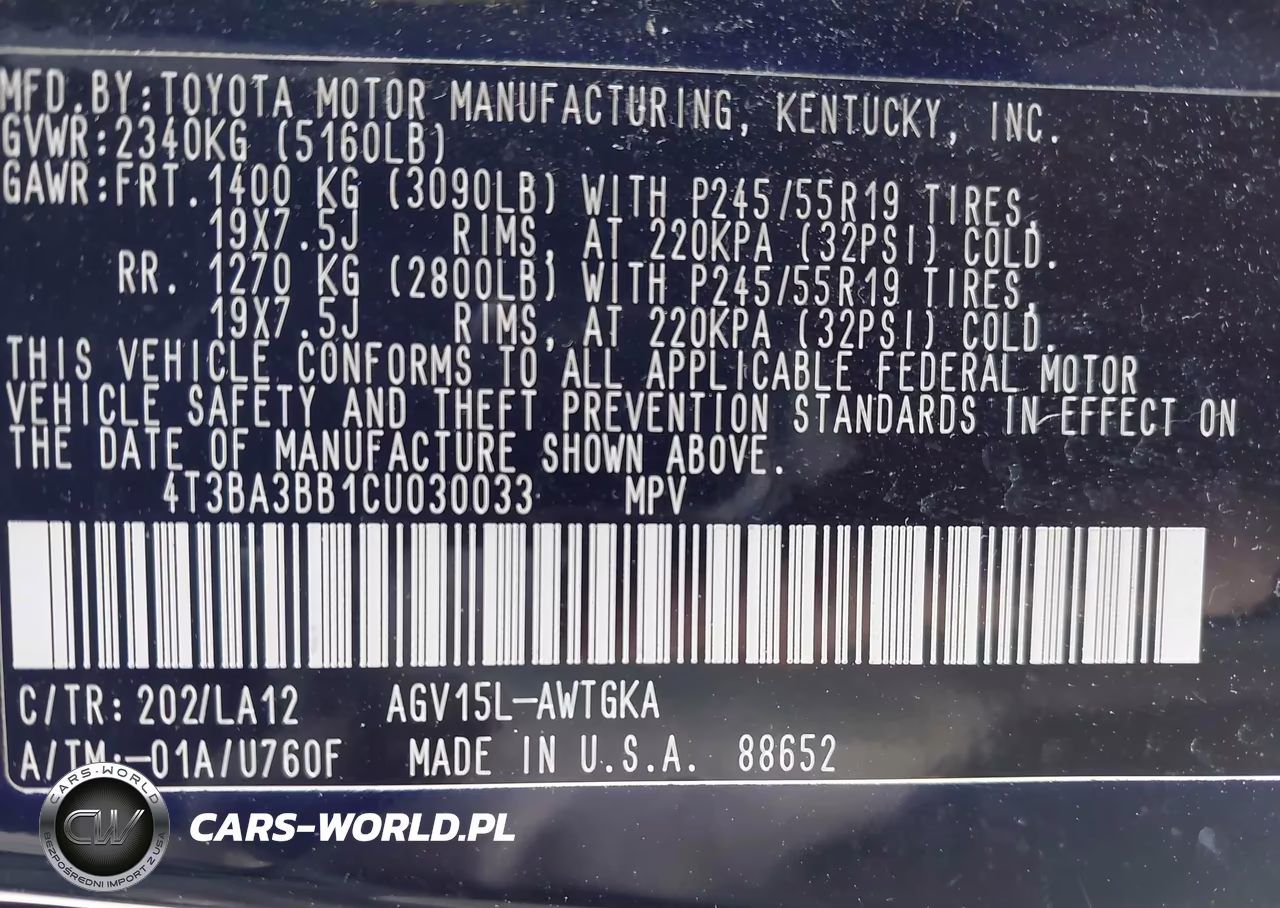 2012 Toyota Venza Xle VIN:4T3BA3BB1CU030033 - 9