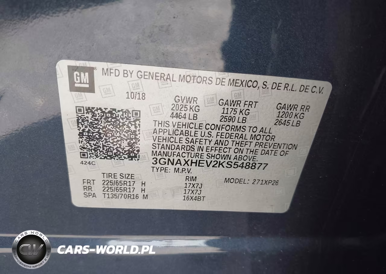 2019 Chevrolet Equinox Ls VIN:3GNAXHEV2KS548877 - 9